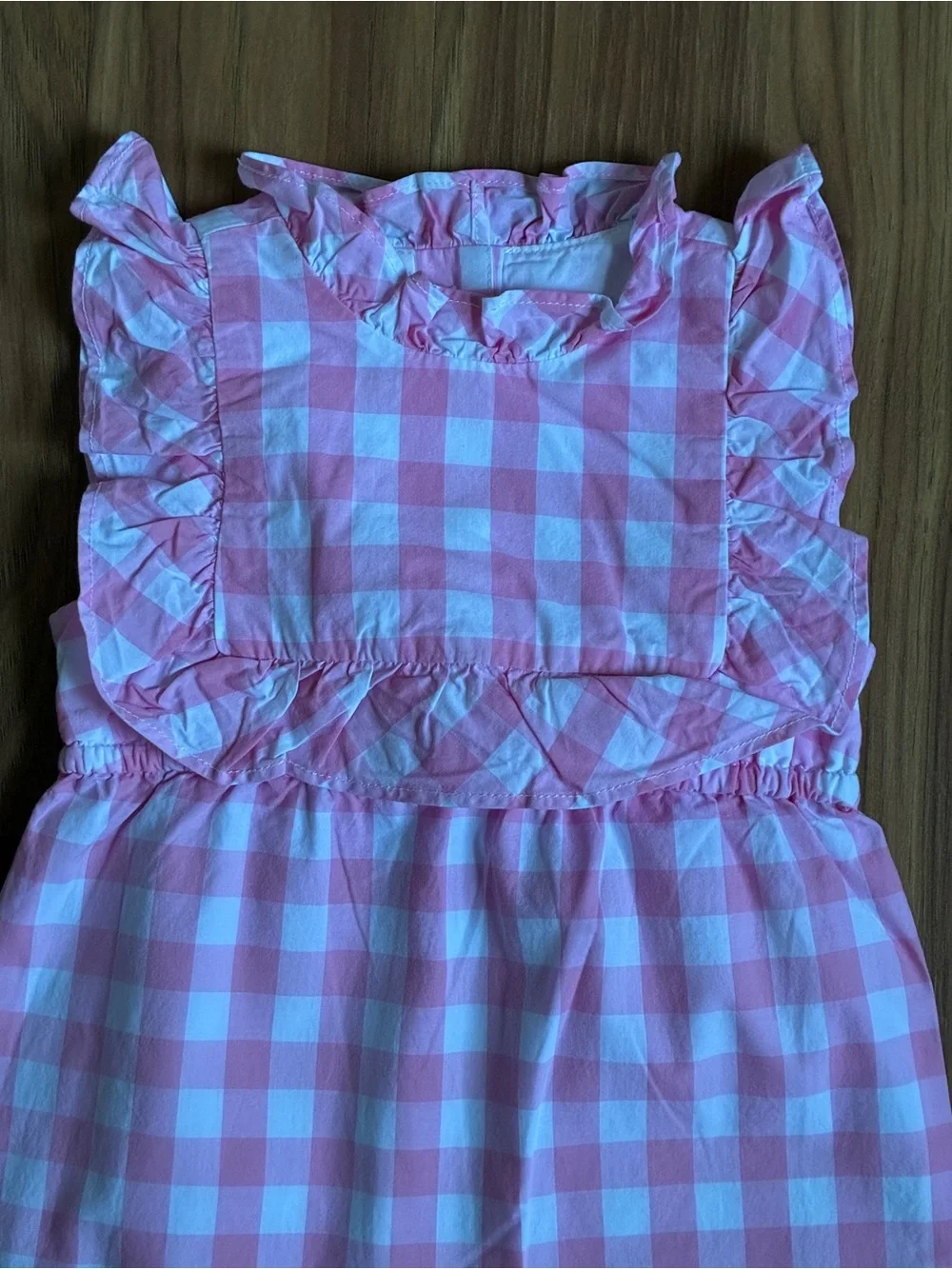 Janie and Jack Baby Girl Pink Gingham Ruffle Jumpsuit Romper 3-6 M